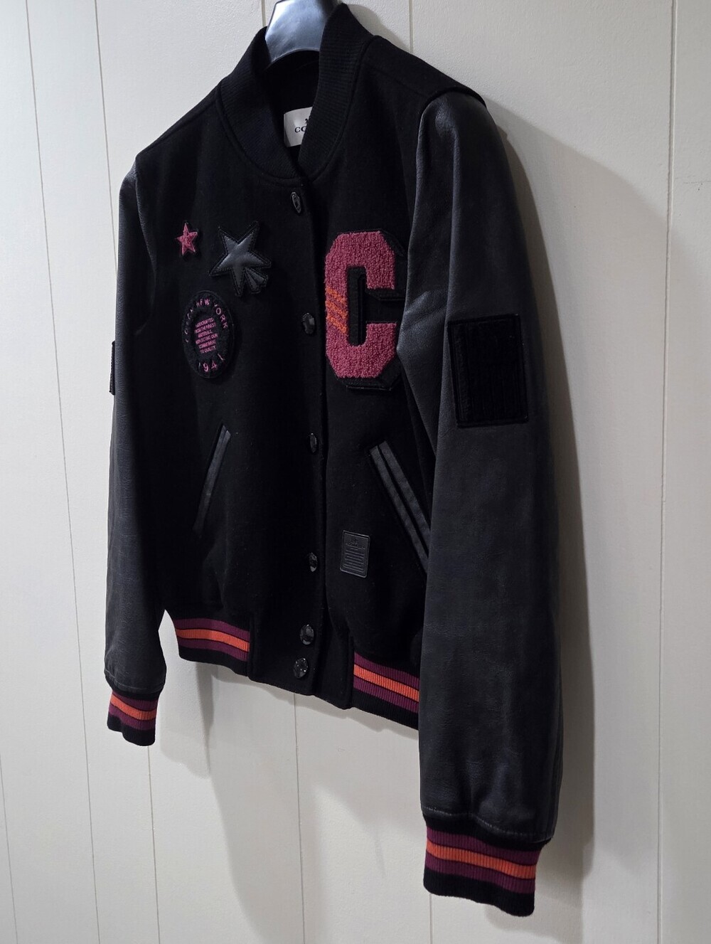 COACH New York F56216 Wool Leather Varsity Letterman Jacket Small, W/Garment Bag - Picture 2 of 9